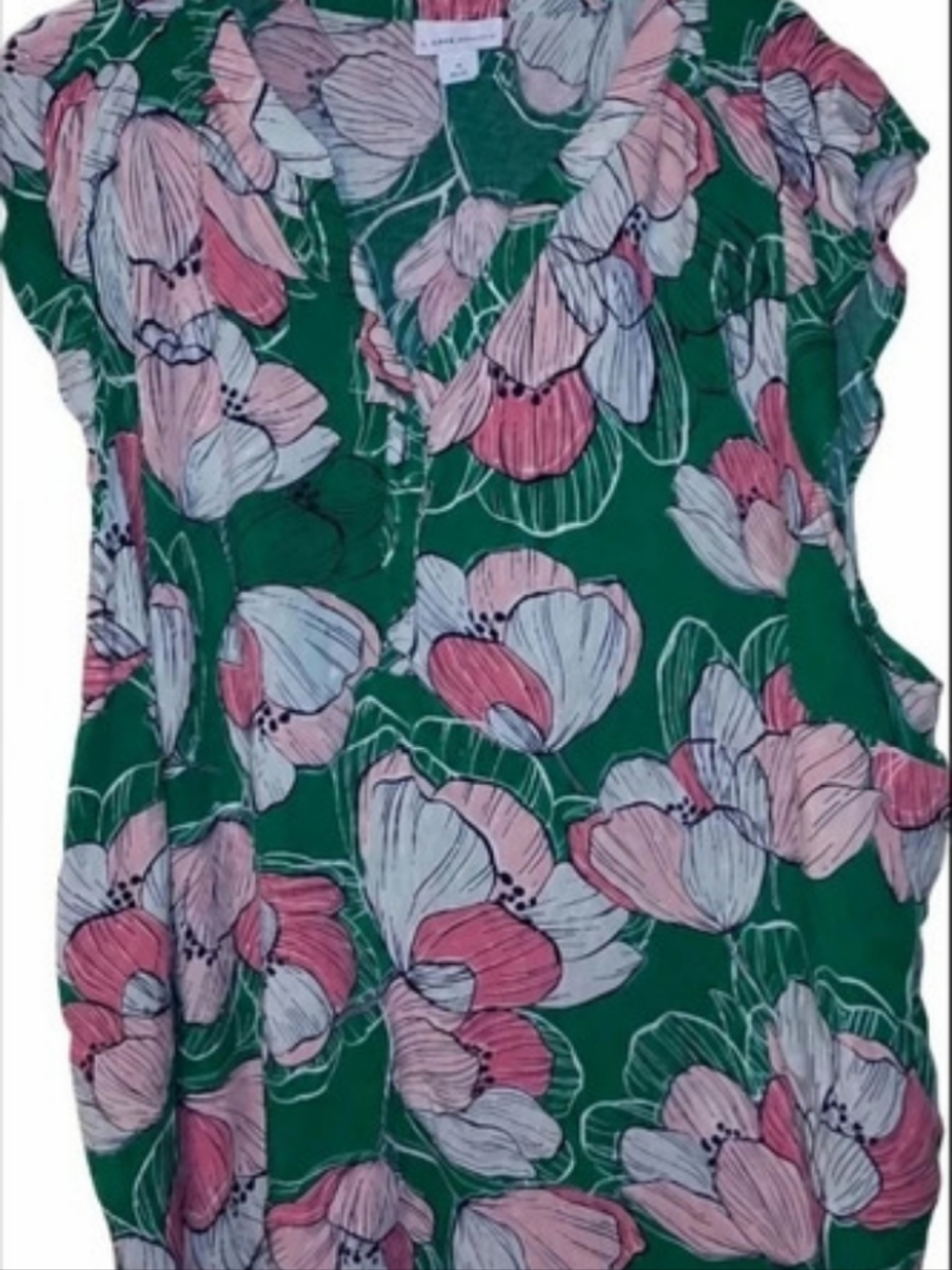 Liz Claiborne Floral Mini Dress Green & Pink Size 3X